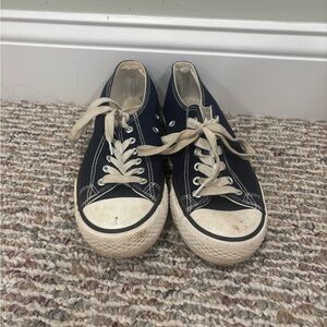 Black Canvas Sneakers with White Accents